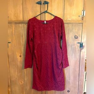 Maternity maroon lace dress